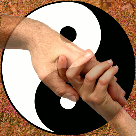 Yin Yang holding hands